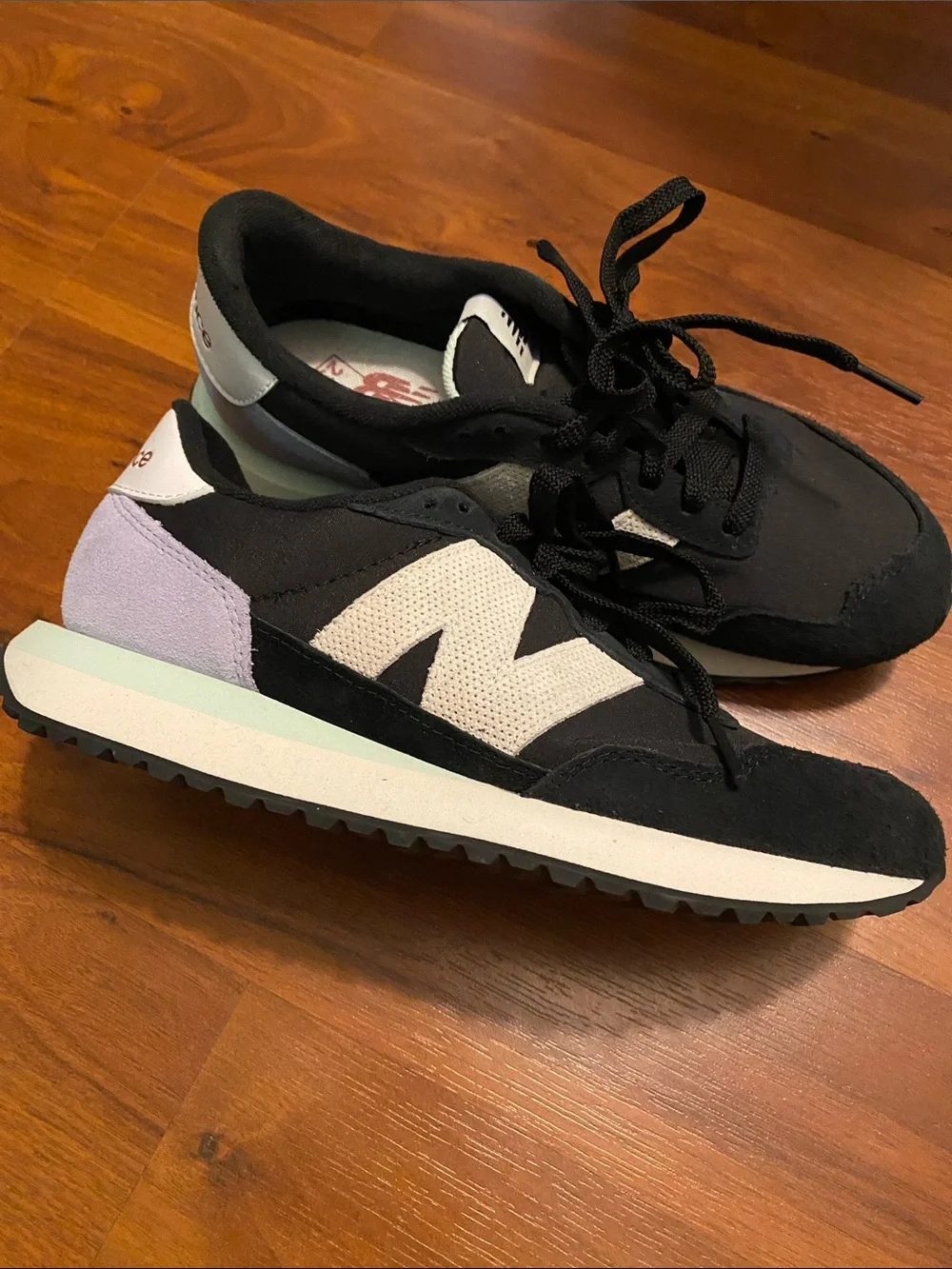 New Balance Black White Lavender Low-Top Sneakers- New never worn!